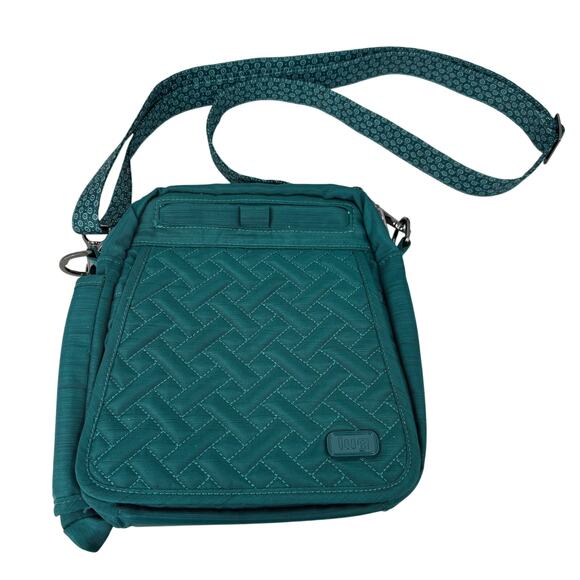 Lug Flapper Crossbody Bag RFID Convertible Spruce Green Quilted Handbag Pockets - Picture 1 of 12
